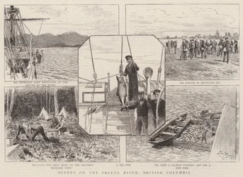 Scene sul fiume Skeena, Columbia Britannica